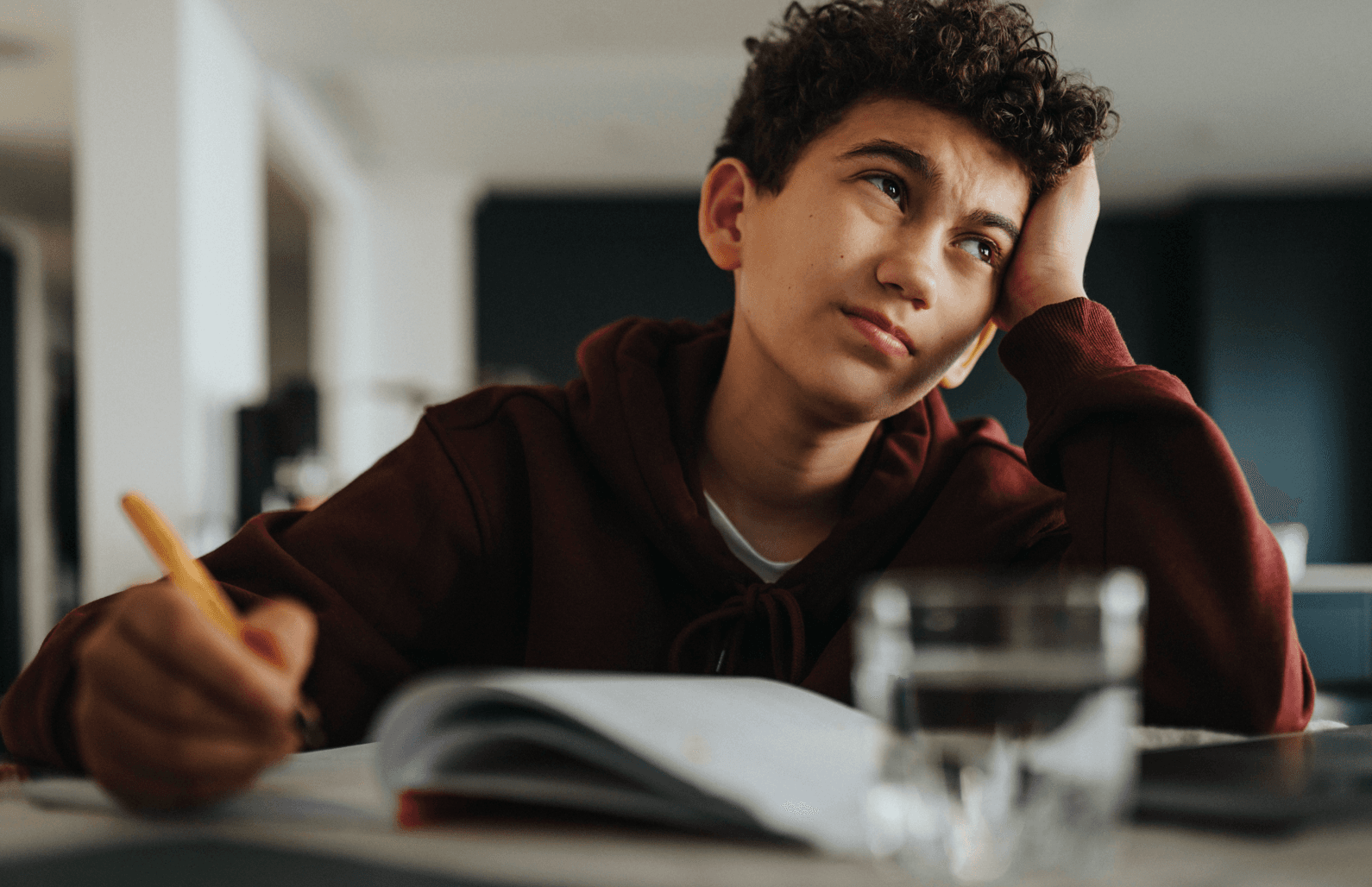 Student studying at a desk