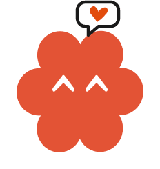 Hypno mascot with heart speech bubble expressing warmth and affection