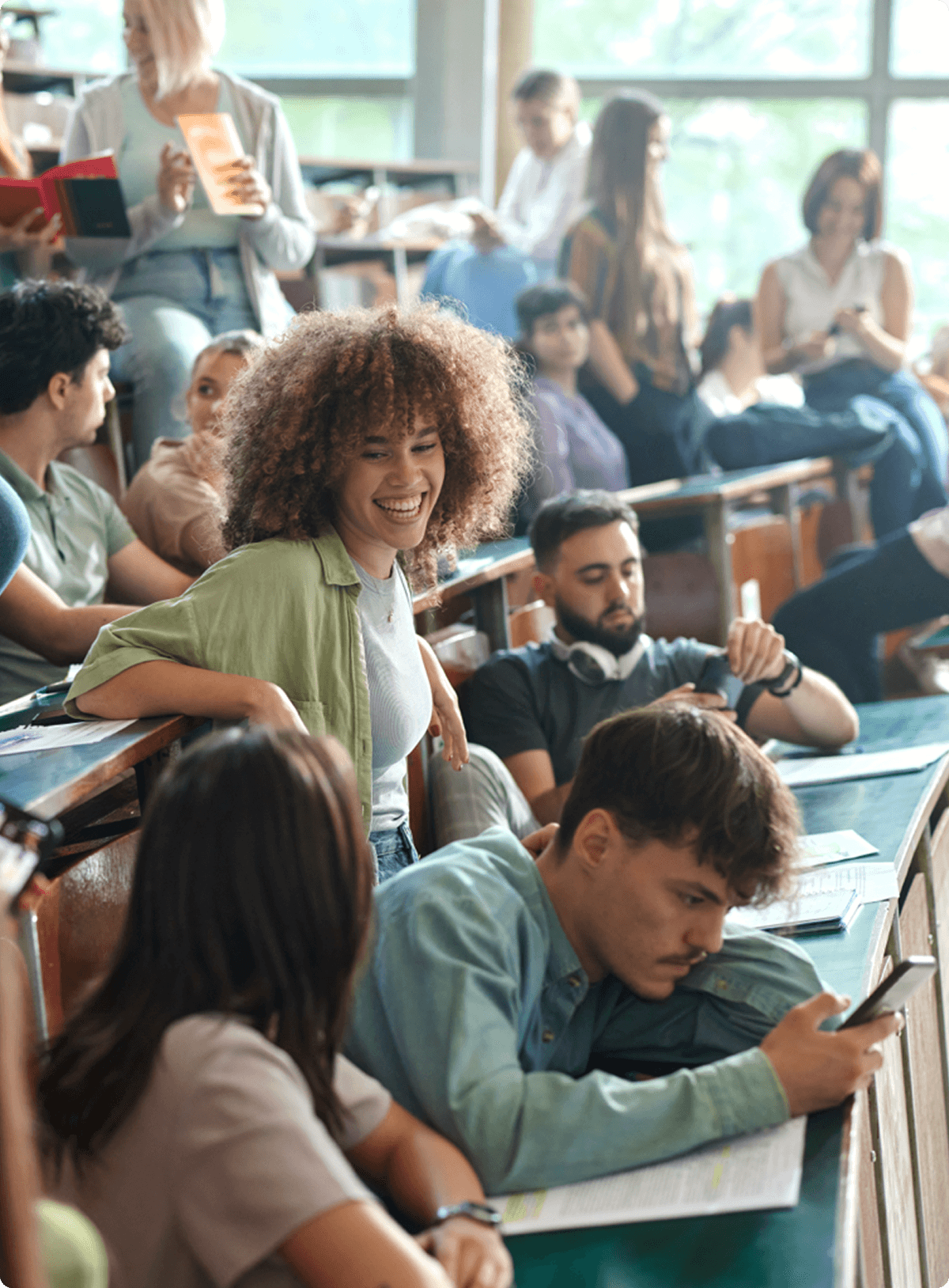 College students in a classroom setting