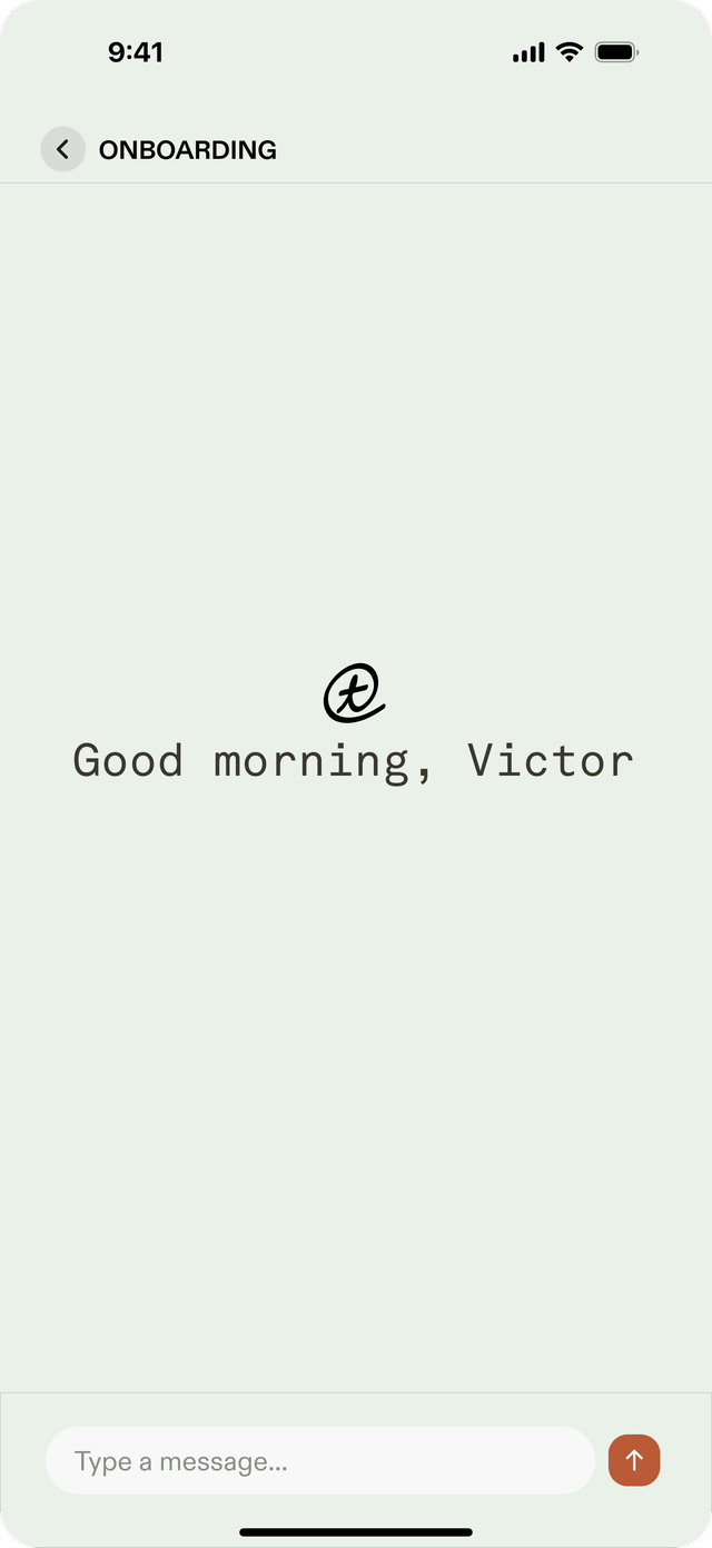 AI-powered greeting screen