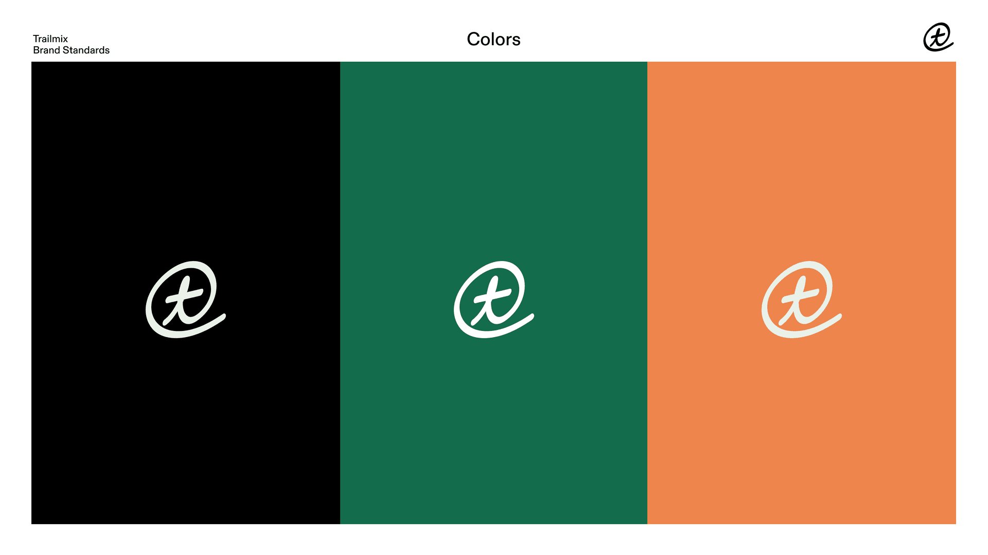Trailmix brand system and color palette showing design decisions
