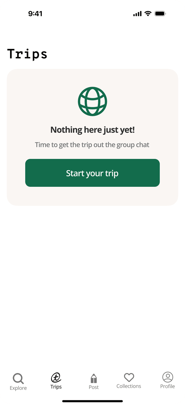 Simplified trip organization interface