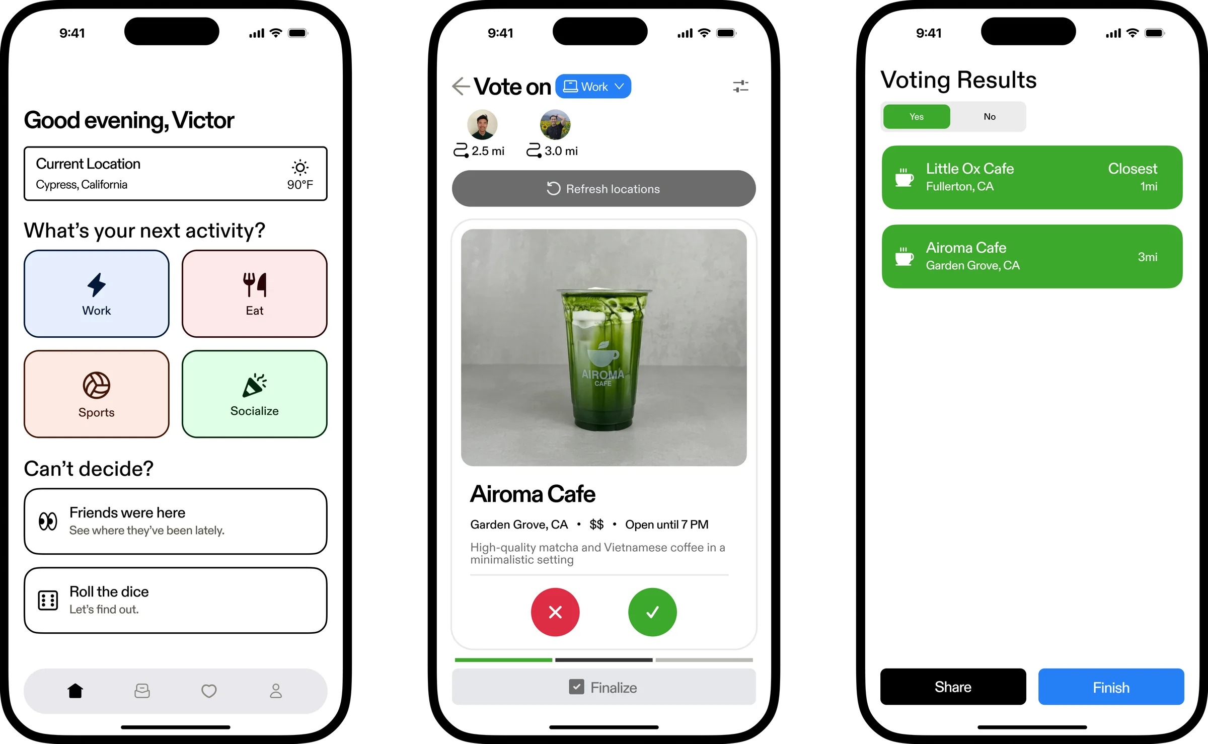 What We Do location voting interface