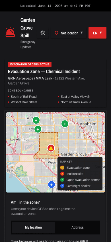 May 23 phone: first pass with the map and evacuation centers