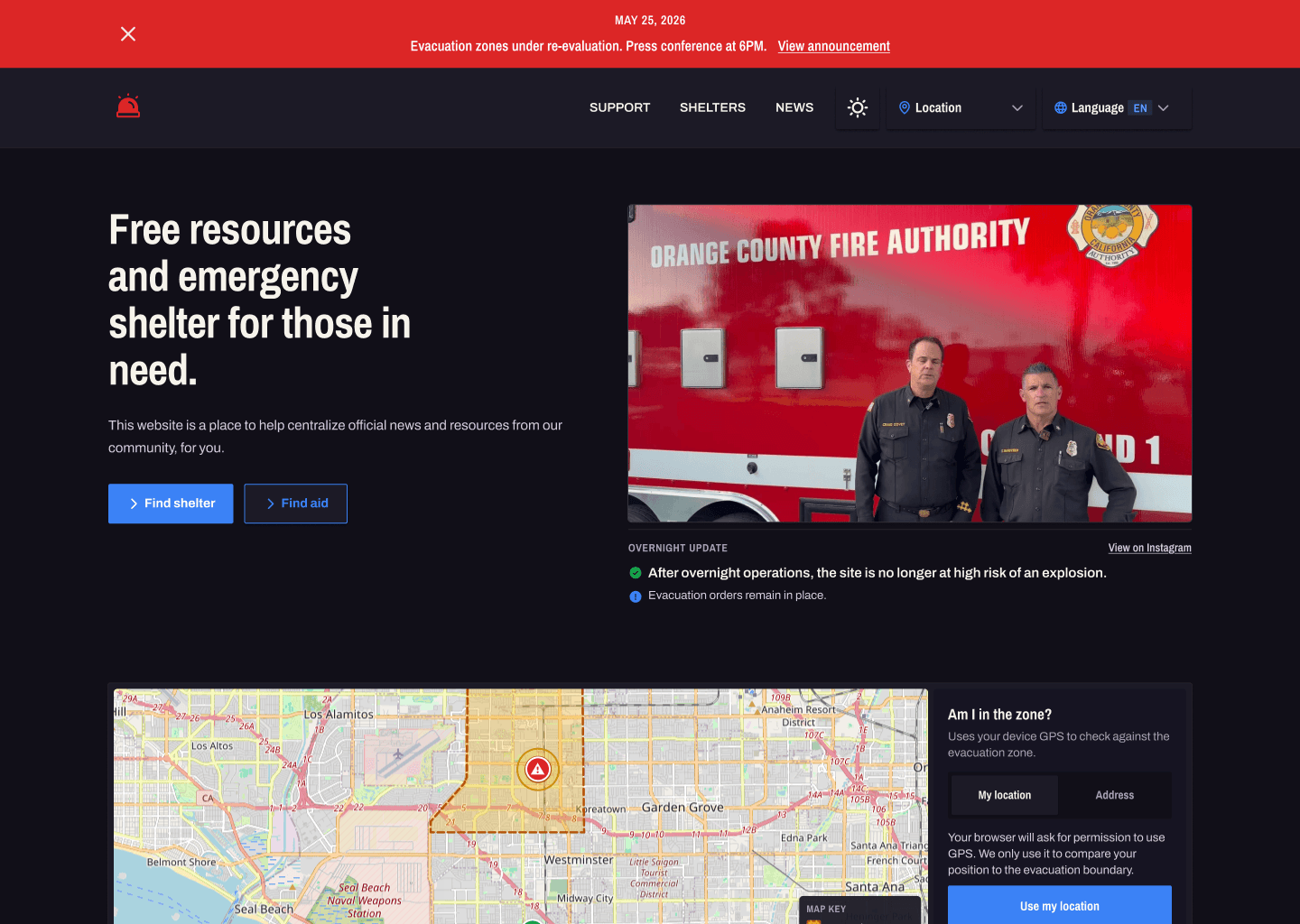 May 25 desktop: community support with categories and copy links at the center of the page