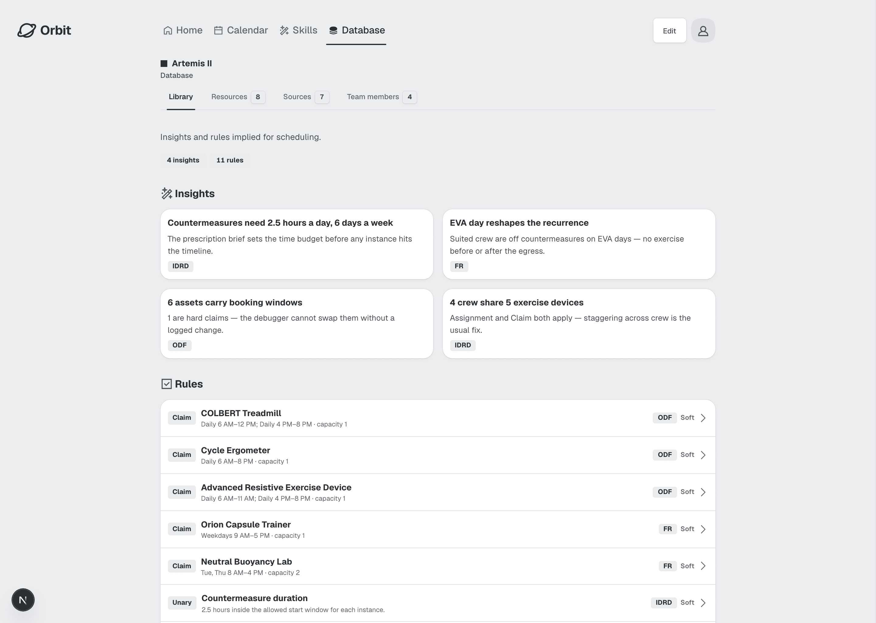 Round 4 AI: the Database view listing the insights and rules the resolver reads from