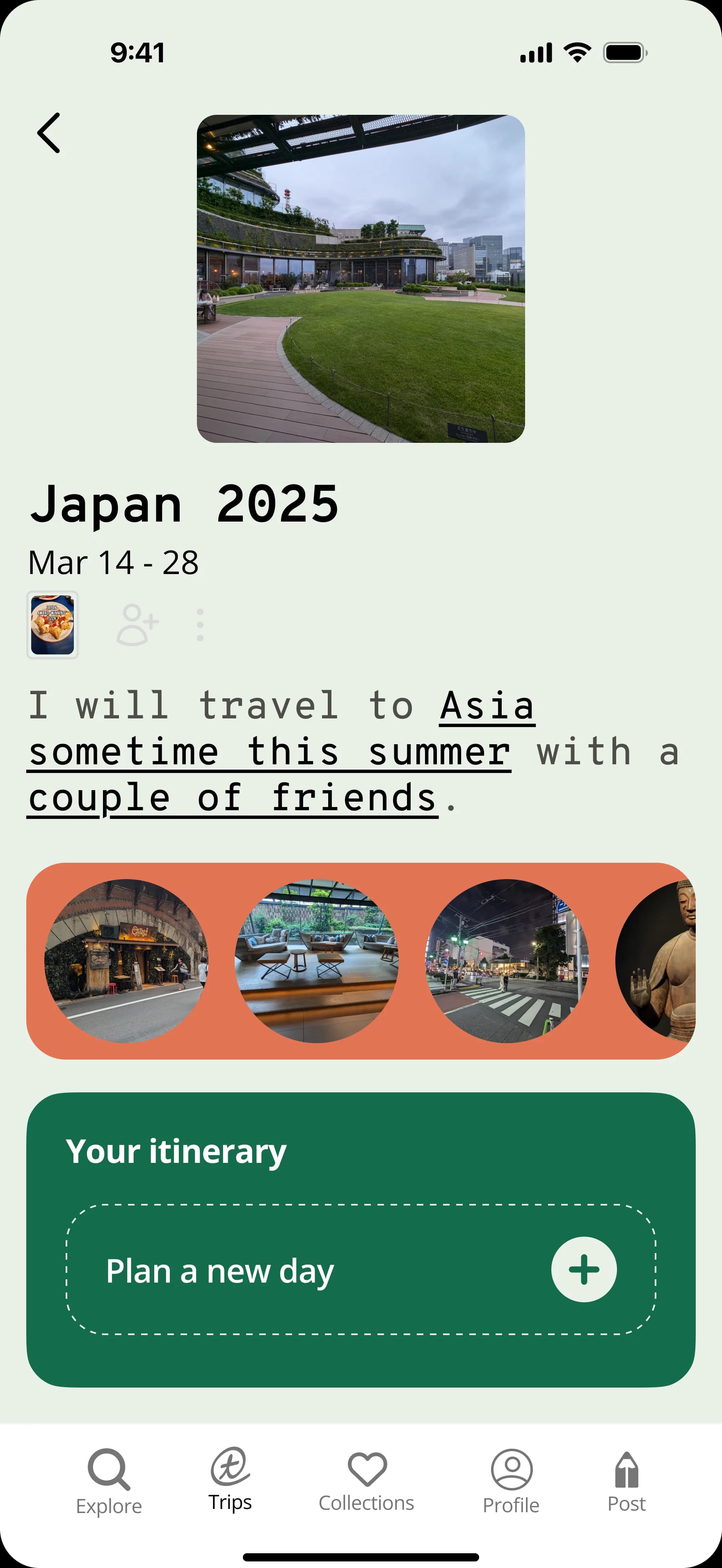 Original trip home page with text-heavy description