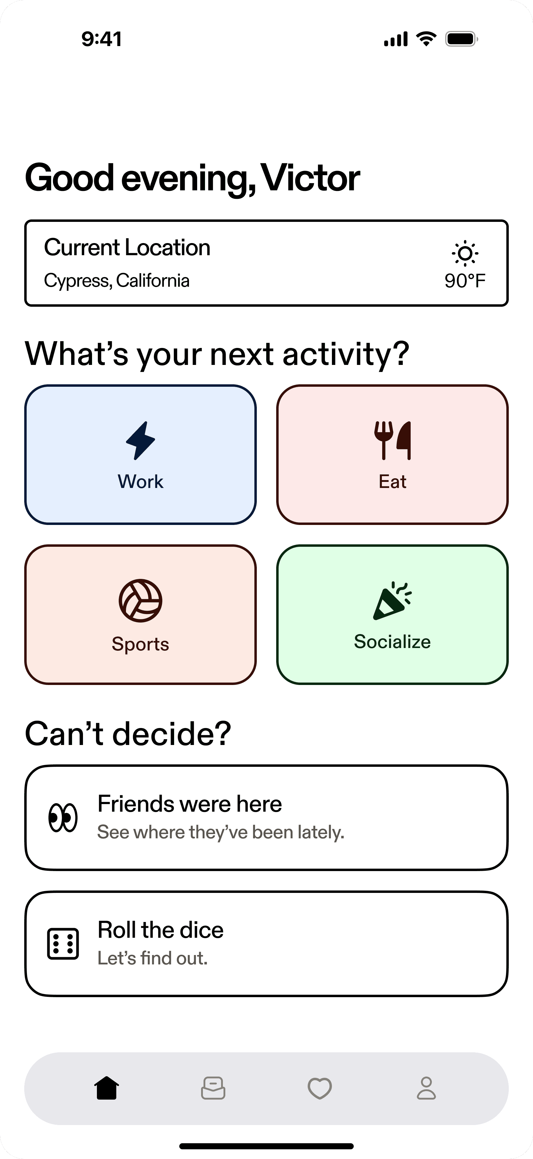 Round 3 home screen with one primary action and a quiet list